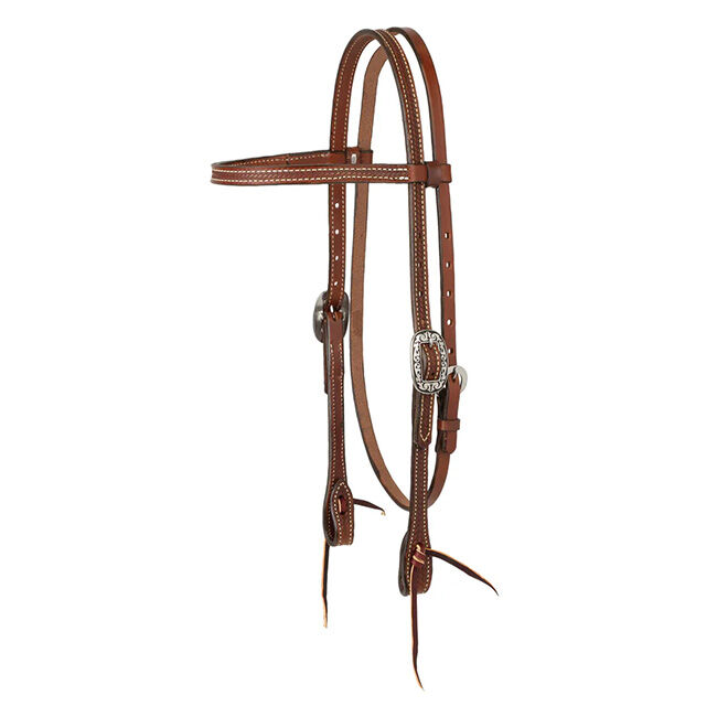 Weaver Equine Basin Cowboy Western Leather Browband Halter image number null