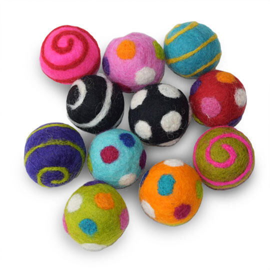 Kharma Cat 1.5 Wool Ball Cat Toy Assorted Designs The Cheshire Horse