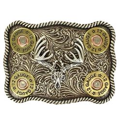 Nocona Men's Western Shotgun Shell Silver Belt Buckle