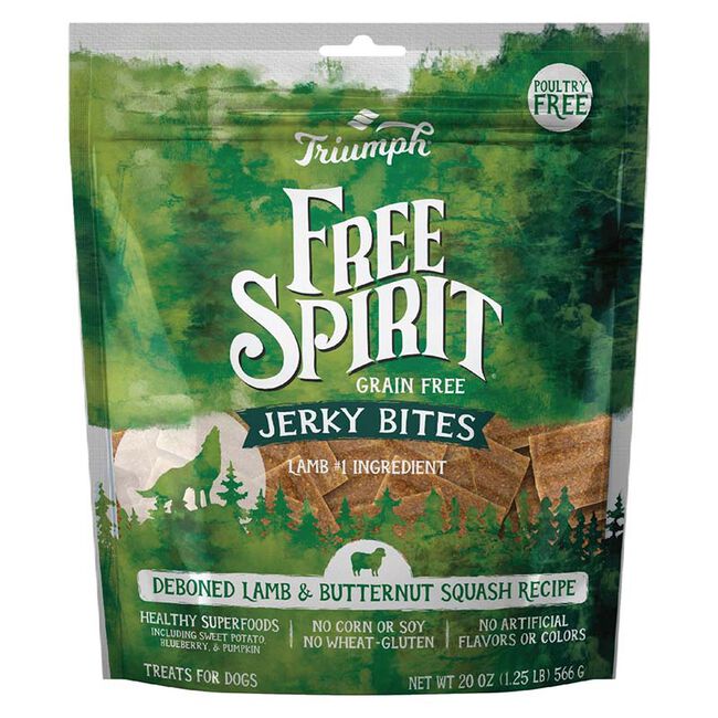 Triumph Free Spirit Grain-Free Dog Treats - Lamb & Butternut Squash Jerky Bites - 20 oz image number null