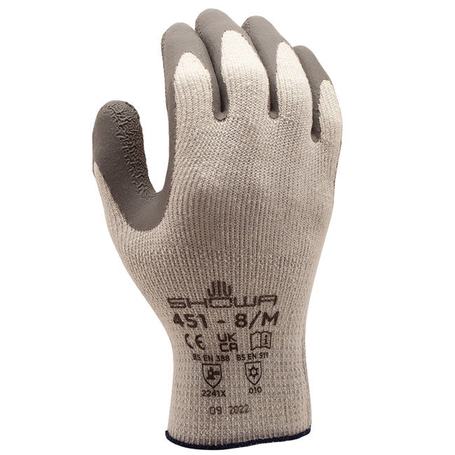 Showa 451 Insulated Grip Gloves - Grey | The Cheshire Horse