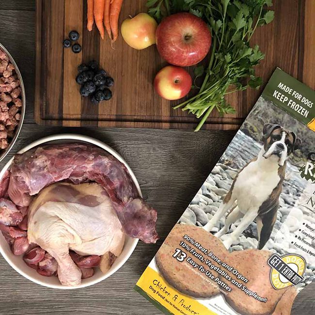 OC Raw Frozen Raw Dog Food Patties - Chicken & Produce Recipe image number null