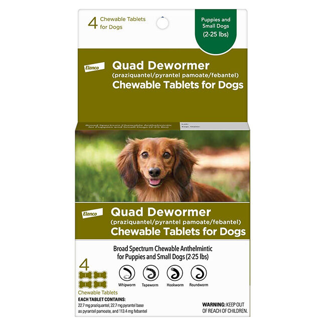 Elanco Quad Dewormer (praziquantel/pyranteI I pamoate/febantel) for Dogs image number null