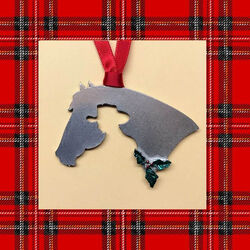 Loriece Western Rider Silhouette Pewter Christmas Ornament