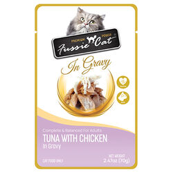 Fussie Cat Premium Pouch in Gravy - Tuna with Chicken in Gravy - 2.47 oz