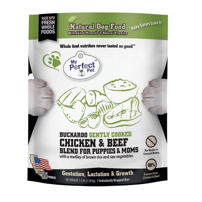 My Perfect Pet Frozen Dog Food - Buckaroo Puppy Chicken & Beef Blend - 3.5 lb image number null