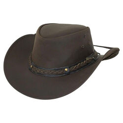 Outback Trading Co. Wagga Wagga Leather Hat - Brown