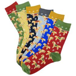 Kelley and Company Adult Crew Socks - Gingerbread Horse - Assorted Colors