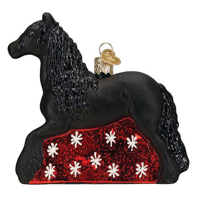 Old World Christmas Friesian Horse Ornament image number null