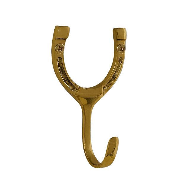 Horse Fare 4" Brass Horseshoe Hook image number null