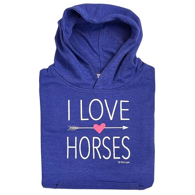 Stirrups Clothing Kids' I Love Horses Hoodie image number null