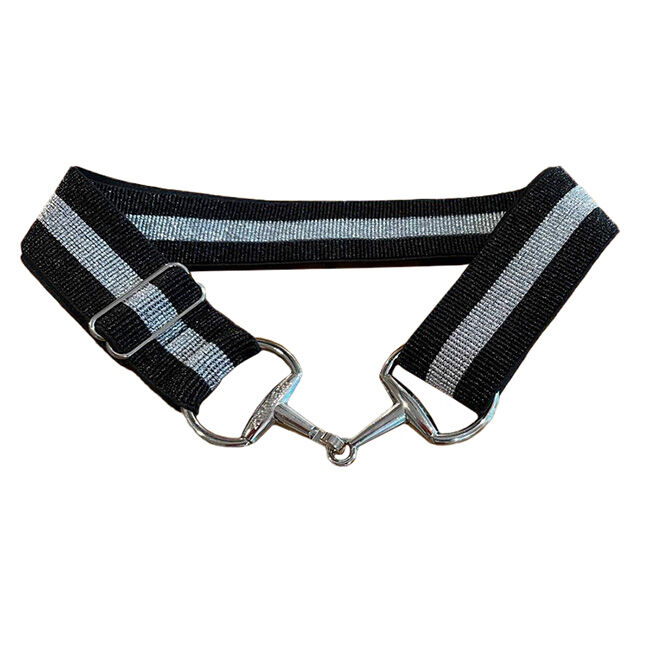 Anademi Stretch Belt with Silver-Tone Bit Buckle - Shimmers image number null