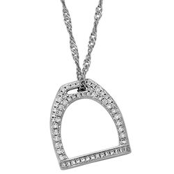 AWST International Rhodium-Plated & Pave Cubic Zirconium Stirrup Necklace - Closeout