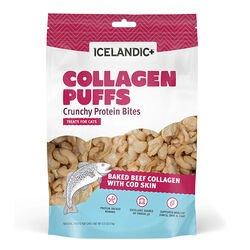 Icelandic+ Collagen Puffs Crunchy Protein Bites for Cats - Baked Beef Collagen with Cod Skin - 0.5 oz
