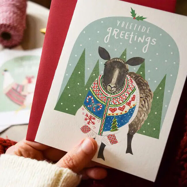 May We Fly Festive Sheep Greeting Card image number null