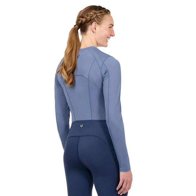 Kerrits Women's Precision Long Sleeve Crew Neck Tech Top - Dusty Blue image number null