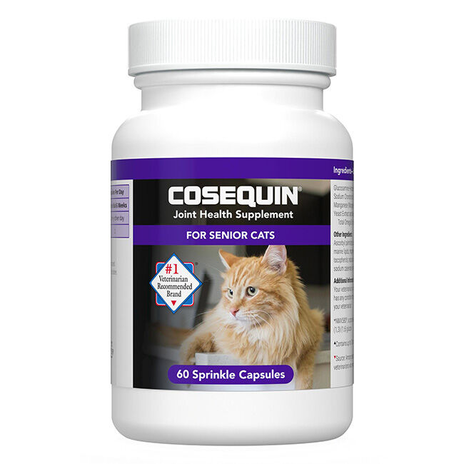 Nutramax Cosequin for Senior Cats Joint Health Supplement, Contains Glucosamine for Cats, Plus Chondroitin, Omega-3s and Beta-Glucan - 60 Sprinkle Capsules image number null