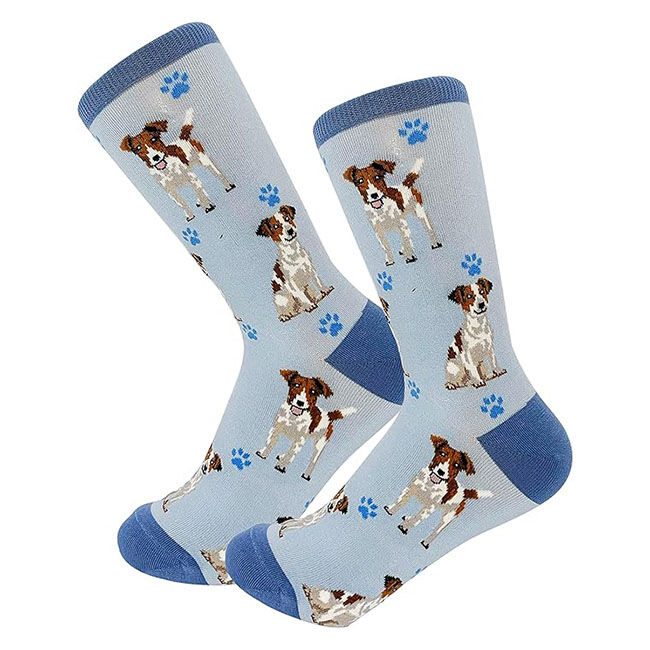 E&S Pets Unisex Novelty Crew Socks - Jack Russel Terrier image number null