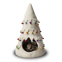Dharma Dog Kharma Cat Wool Cave - White Christmas Tree