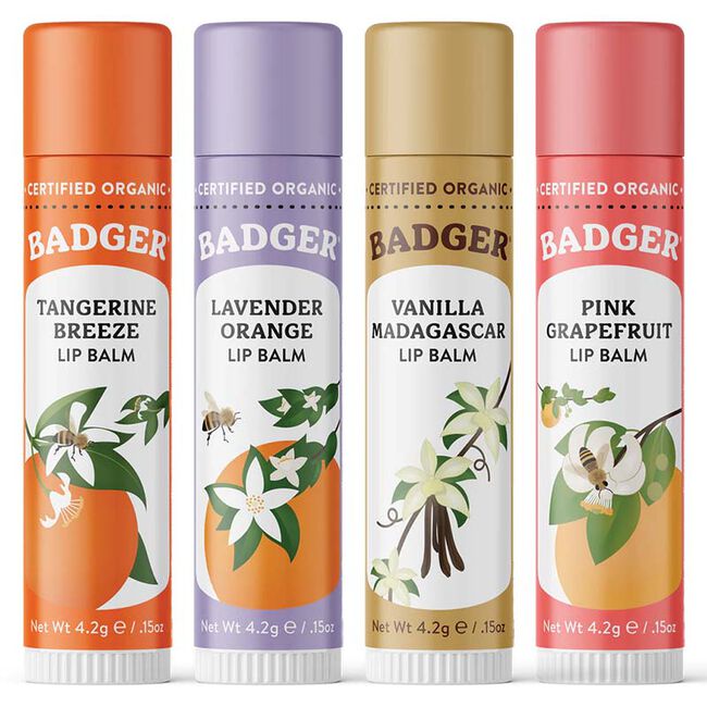 Badger Classic Lip Balm 4-Pack - Blue Box  image number null