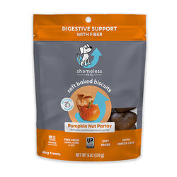 Shameless Pets Soft Baked Dog Treats - Digestive Support with Fiber - Pumpkin Nut Partay with Real Pumpkin & Peanut Butter - 6 oz