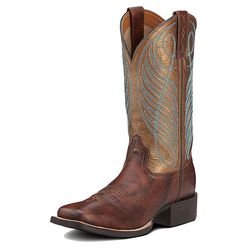 Ariat Women's Round Up Wide Square Toe Western Boot - Yukon Brown