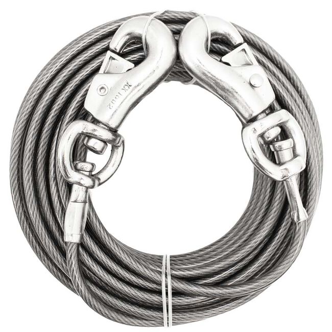 Boss Pet Vinyl-Coated Cable Dog Tie-Out - Silver image number null