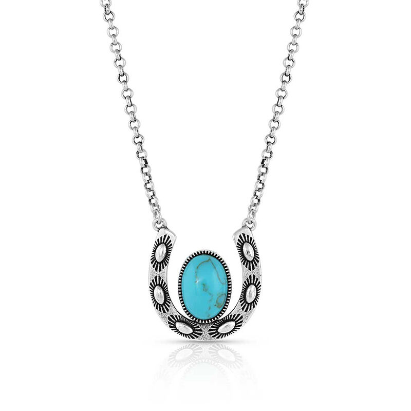 Montana Silversmiths Within Luck Turquoise Horseshoe Necklace The Cheshire Horse