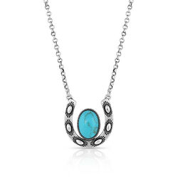 Montana Silversmiths Within Luck Turquoise Horseshoe Necklace