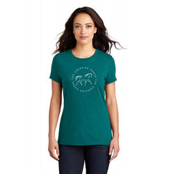 The Cheshire Horse Women's Round Logo Tee - Teal