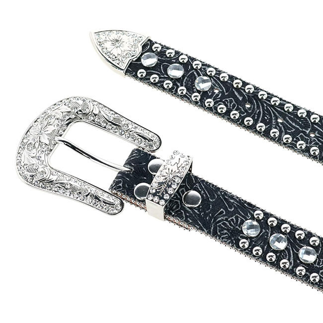 Blazin Roxx Women's Floral Rhinestone Belt image number null