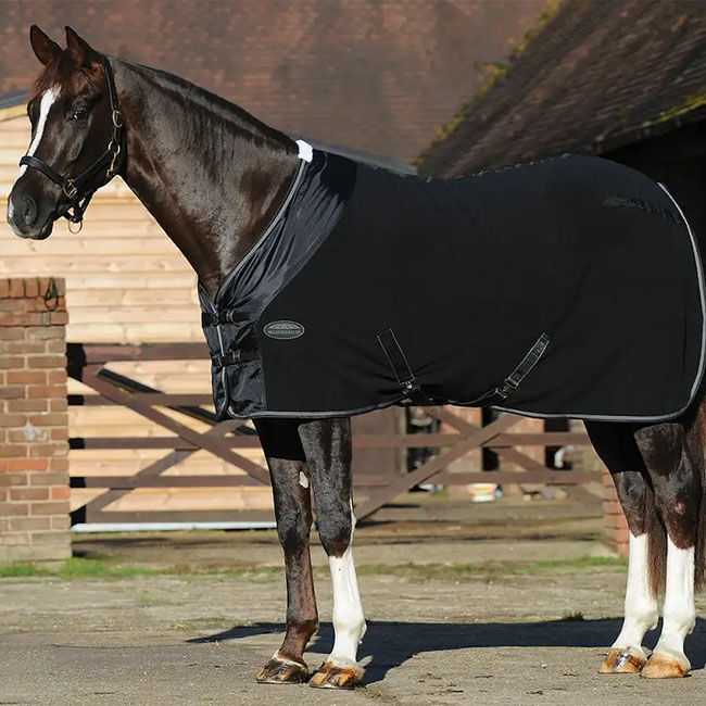 WeatherBeeta Anti-Static Fleece Cooler with Standard Neck - Black/Silver image number null