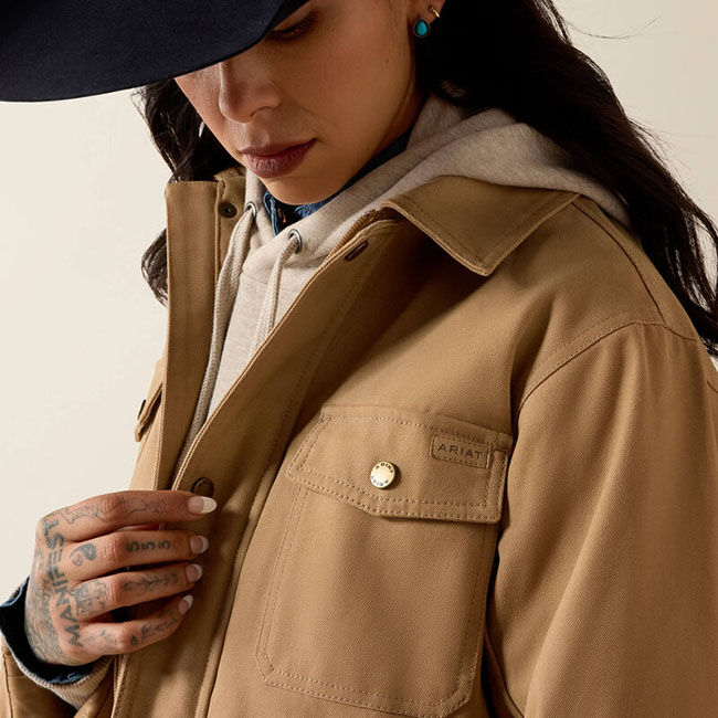 Ariat Women's Western Canvas Chore Jacket - Tiger's Eye image number null