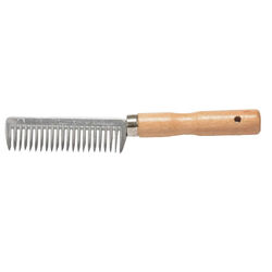 Shires Aluminum Comb with Wooden Handle