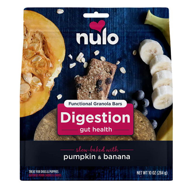 Nulo Functional Granola Bars for Dogs - Digestion Gut Health - 10 oz image number null