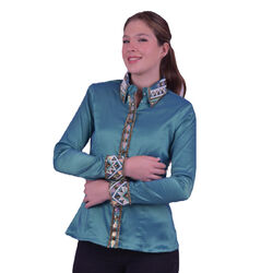RHC Equestrian Women's Stretch Taffeta Show Shirt - Green