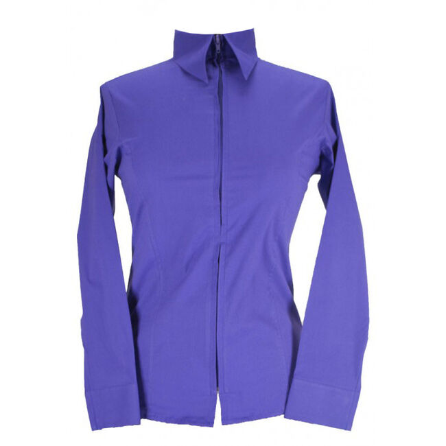 RHC Equestrian Kids' Zip Up Fitted Show Shirt - Purple image number null