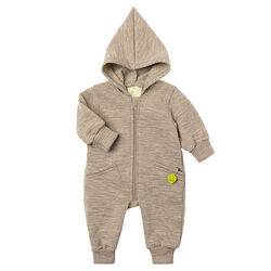 Engel Baby 100% Wool Zip-Up Suit - Birch Melange