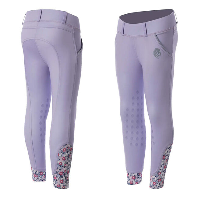 Equinavia Kids' Lena Knee Patch Pull-On Breeches - Lavender image number null