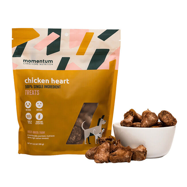 Momentum Carnivore Nutrition Dog Treats - Chicken Heart - 3.5 oz image number null