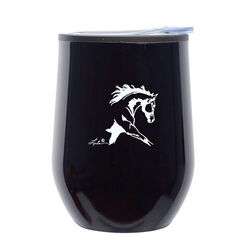 Elegant Friesian Horse Stemless Wine Glasses - Classy Equine