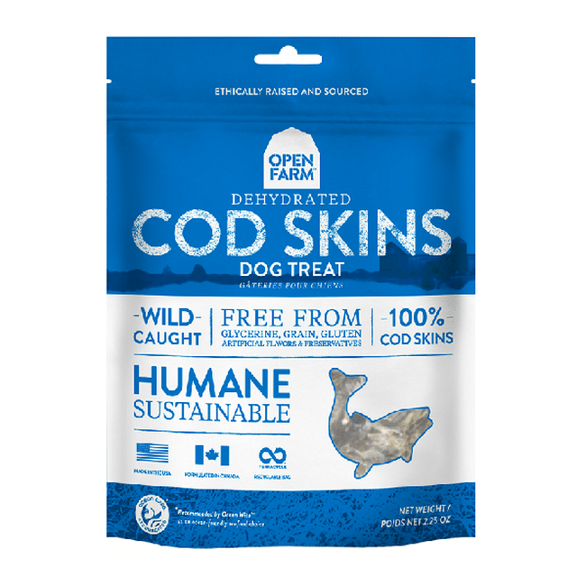 Open Farm Dehydrated Cod Skins Dog Treat image number null