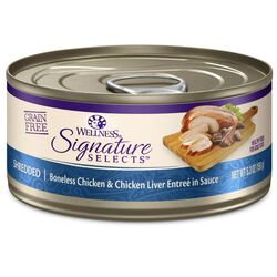 Wellness CORE Signature Selects Shredded Boneless Chicken & Chicken Liver Entree in Sauce Grain-Free Canned Cat Food