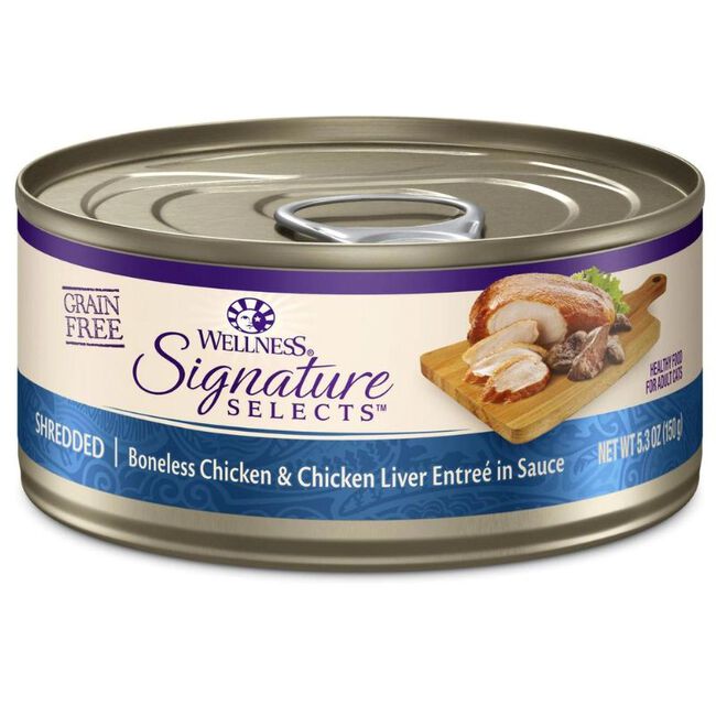 Wellness CORE Signature Selects Cat Food - Boneless Chicken & Chicken Liver Entree in Sauce - 5.3 oz image number null