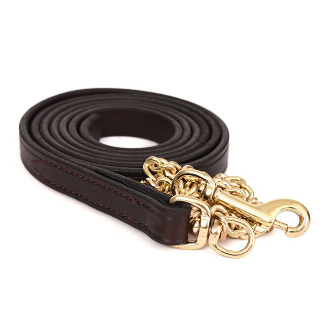 Perri's Leather 3/4" Leather Lead with Chain image number null