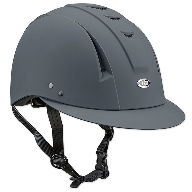 IRH Equestrian Equi-Pro Deluxe Schooling Helmet with Sun Visor - Matte Grey image number null