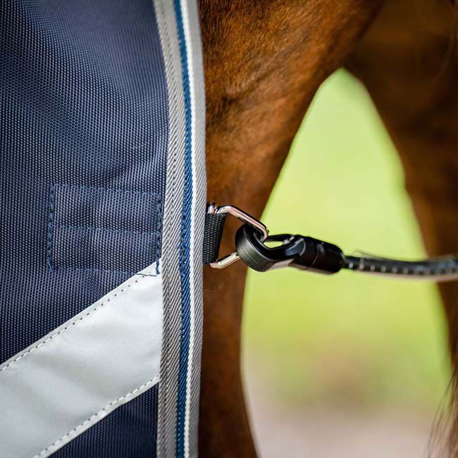 Horseware Rambo Supreme 1680D Vari-Layer Turnout (250g Medium) - Navy/Thunderstorm Grey & Silver image number null