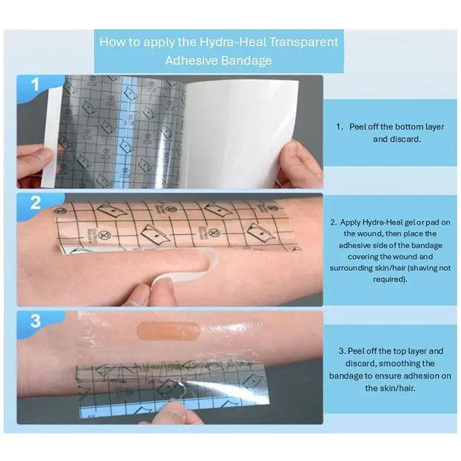 Hydra-Heal ClearPatch - Transparent Adhesive Bandages - 10-Pack image number null