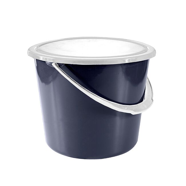 Horze 2 Gallon Stable Bucket with Cover - Dark Blue image number null