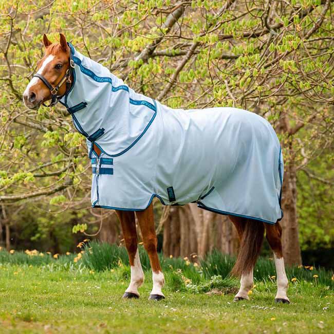 Horseware Amigo Bug Rug Fly Sheet (0g Light) - Azure Blue/Navy & Electric Blue image number null